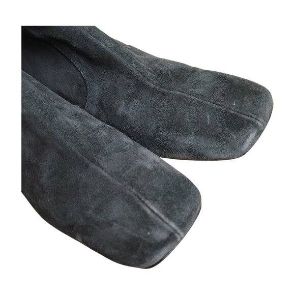 TOGA Pulla Black Suede Heeled Boots Booties EU 39 US 9 Zippered Buckle Cutout - Picture 7 of 10